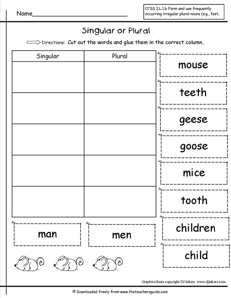 Plural Nouns In Spanish Worksheets